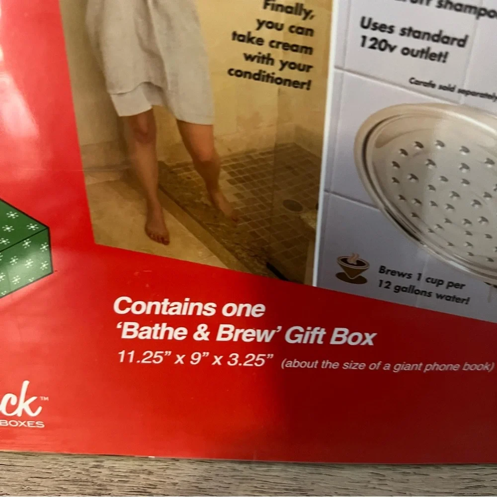 NEW Bathe & Brew Prank Fake Funny COFFEE MAKER SHOWER PARODY Joke Gift Box